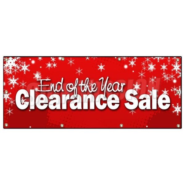 END OF THE YEAR CLEARANCE SALE BANNER SIGN blow out 50% off